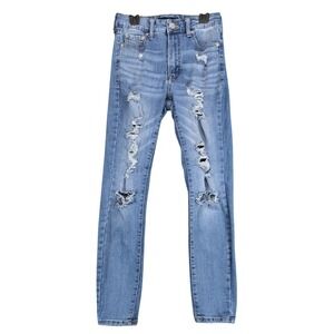 Aeropostale Super High Rise Jegging Jeans Womens 2 26x26" Distressed Stretch Y2K